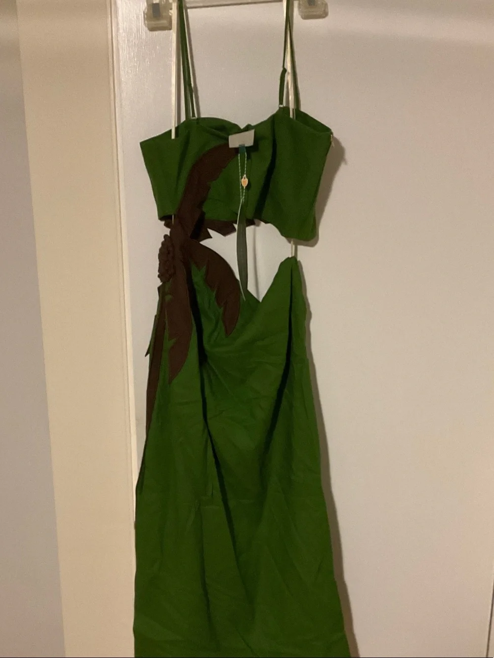 FARM Rio Green 3d Palm Tree Cut-Out Midi Dress - Picture 6 of 7